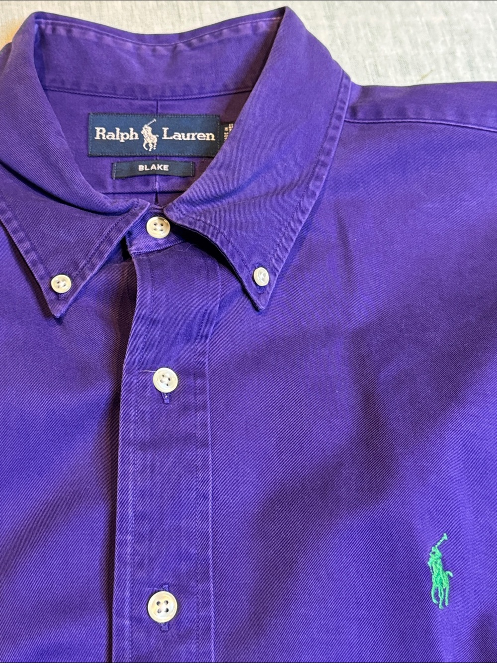 Ralph Lauren Deep Purple Button-Down Men's Shirt - Picture 11 of 13